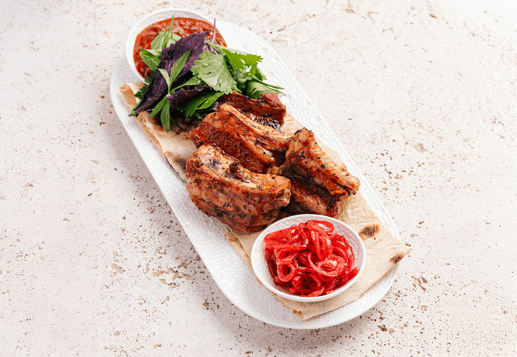 Grilled pork ribs