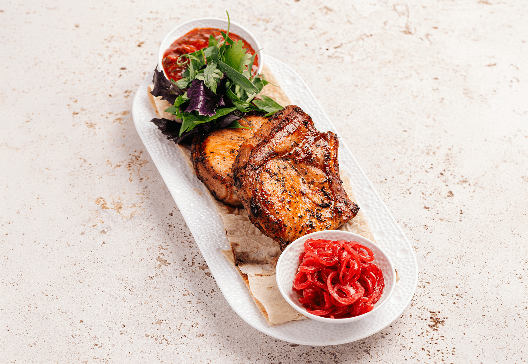 Pork “Chalagach” (Armenian-style marinated grilled pork)