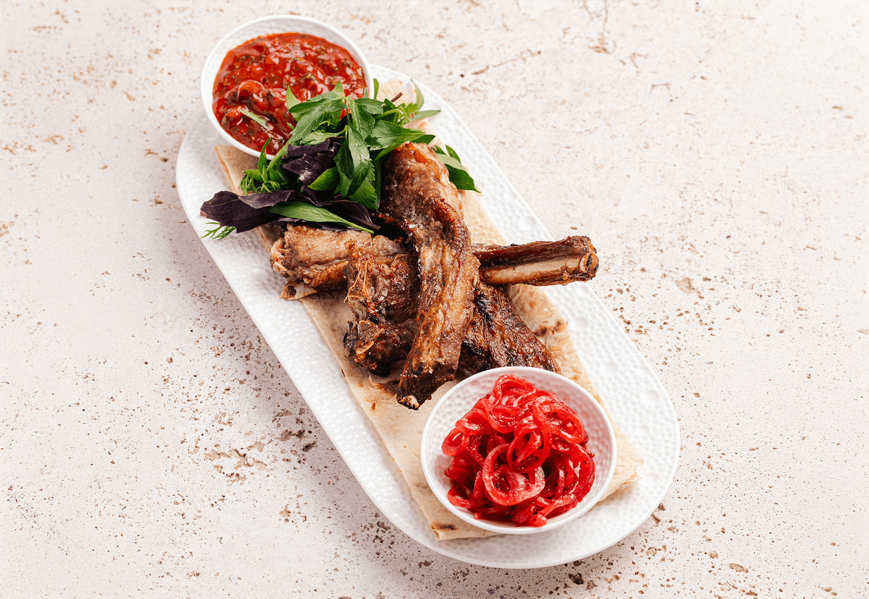 Grilled lamb ribs